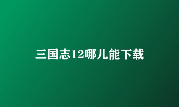 三国志12哪儿能下载