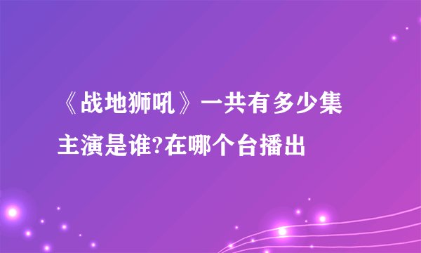《战地狮吼》一共有多少集 主演是谁?在哪个台播出