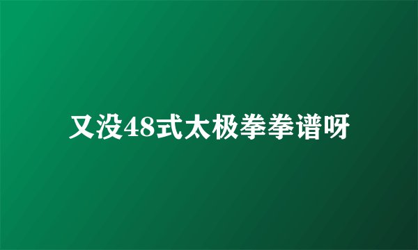 又没48式太极拳拳谱呀