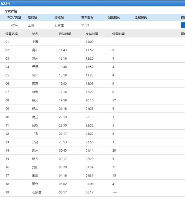 K234次列车途径那几站。