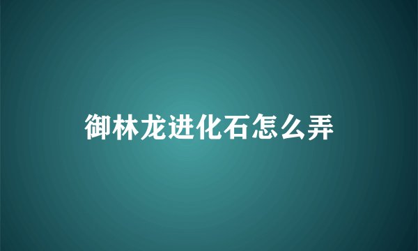 御林龙进化石怎么弄