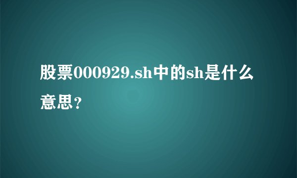 股票000929.sh中的sh是什么意思？