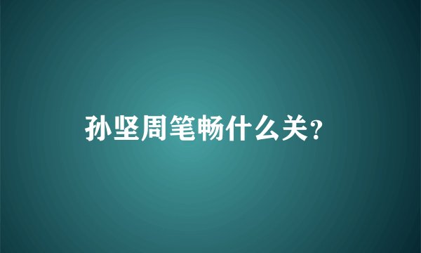 孙坚周笔畅什么关？