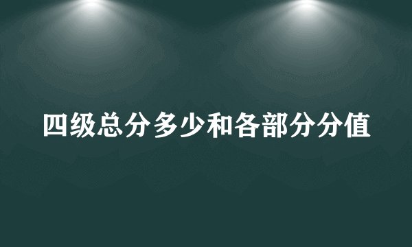 四级总分多少和各部分分值