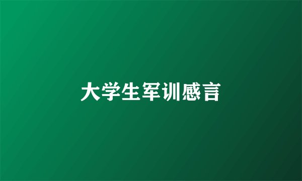 大学生军训感言