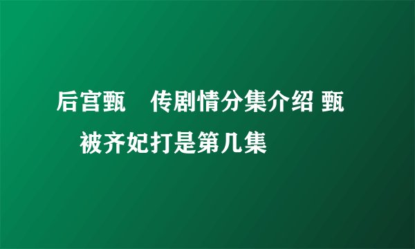 后宫甄嬛传剧情分集介绍 甄嬛被齐妃打是第几集