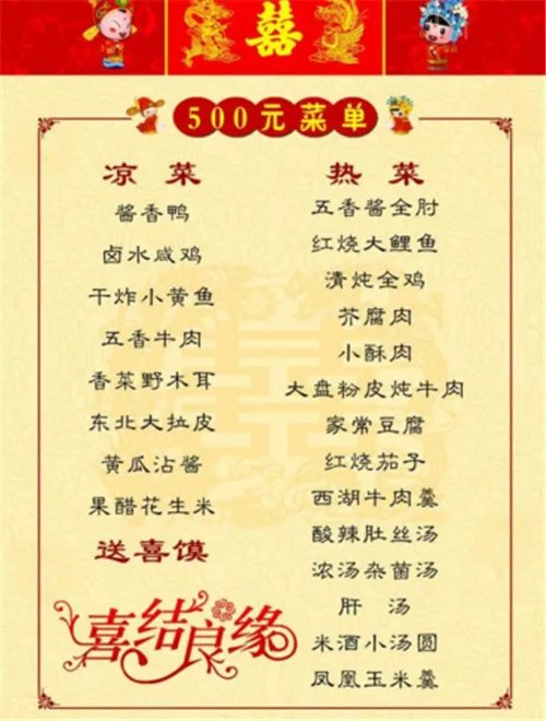 婚宴菜单名字有什么寓意 如何给婚宴菜单取名