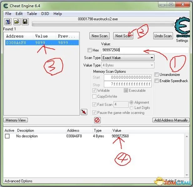 欧洲卡车模拟2CheatEngine工具经验修改方法