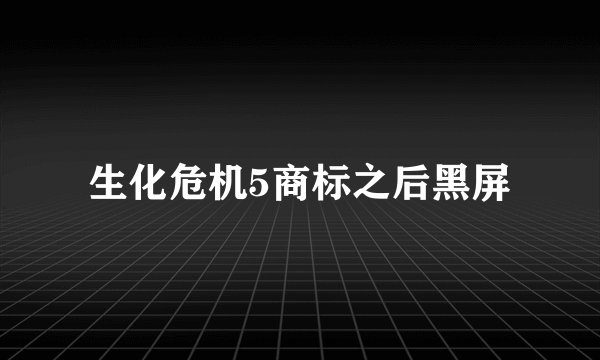 生化危机5商标之后黑屏