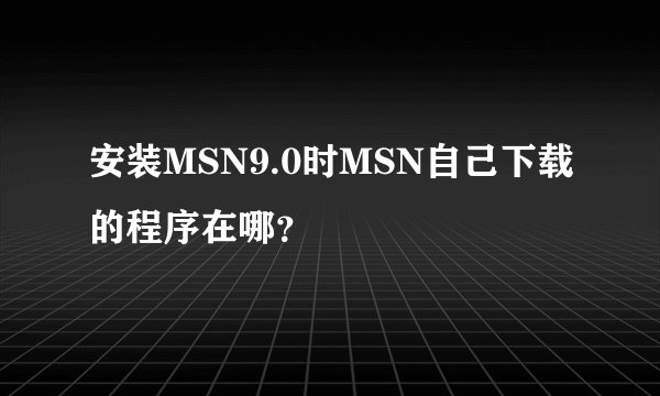 安装MSN9.0时MSN自己下载的程序在哪？