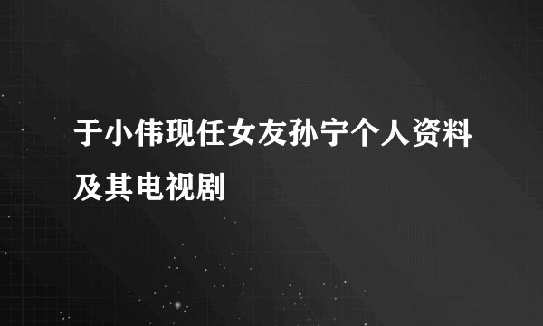 于小伟现任女友孙宁个人资料及其电视剧