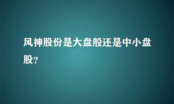 风神股份是大盘般还是中小盘股？