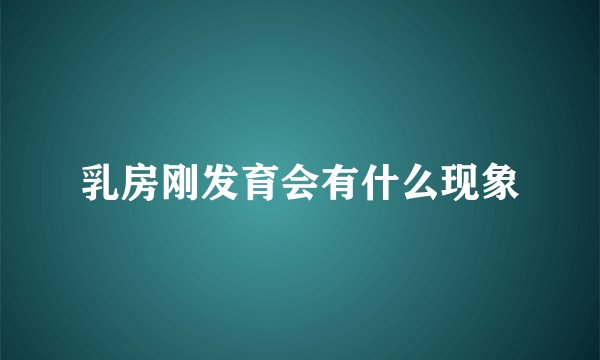 乳房刚发育会有什么现象