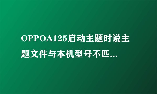 OPPOA125启动主题时说主题文件与本机型号不匹配是什么意思？