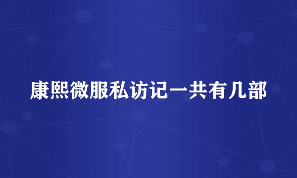 康熙微服私访记一共有几部