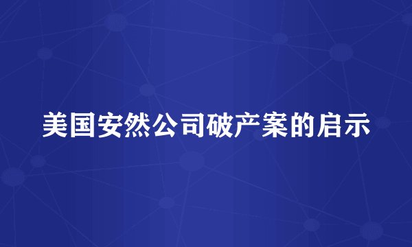 美国安然公司破产案的启示
