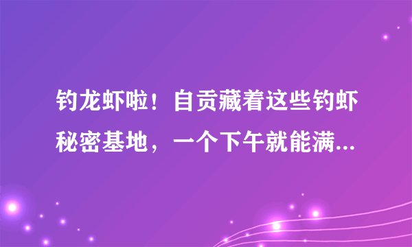 钓龙虾啦！自贡藏着这些钓虾秘密基地，一个下午就能满载而归！