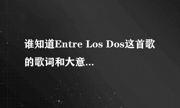 谁知道Entre Los Dos这首歌的歌词和大意？谢谢！！！