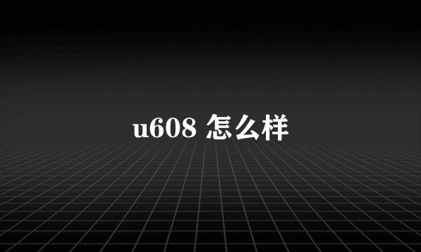 u608 怎么样