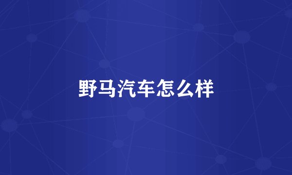 野马汽车怎么样