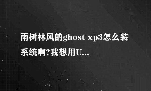 雨树林风的ghost xp3怎么装系统啊?我想用U盘装!请帮助一下!