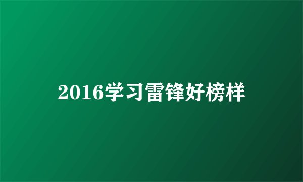 2016学习雷锋好榜样