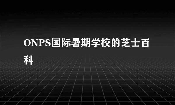 ONPS国际暑期学校的芝士百科