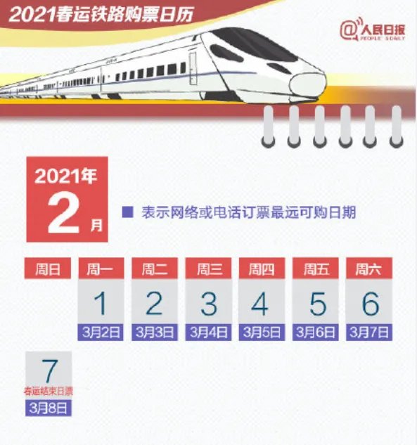 2021年春运票什么时候开售