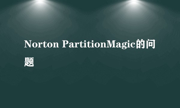 Norton PartitionMagic的问题