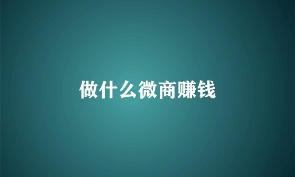 做什么微商赚钱