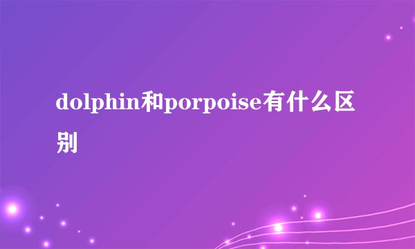 dolphin和porpoise有什么区别