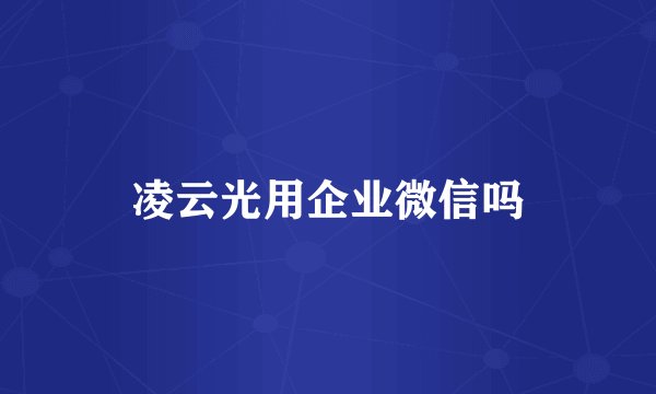 凌云光用企业微信吗