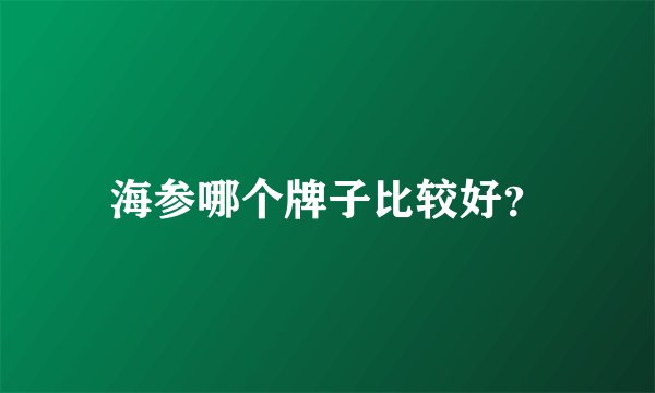 海参哪个牌子比较好？