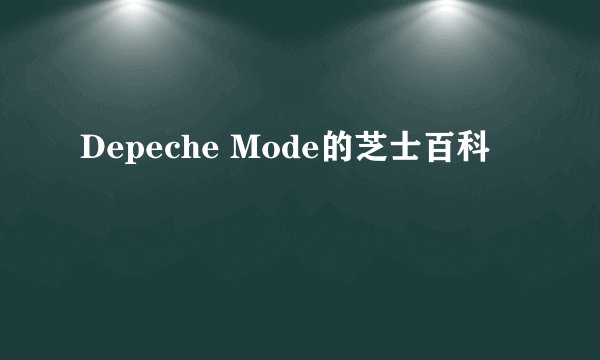 Depeche Mode的芝士百科