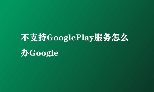 不支持GooglePlay服务怎么办Google