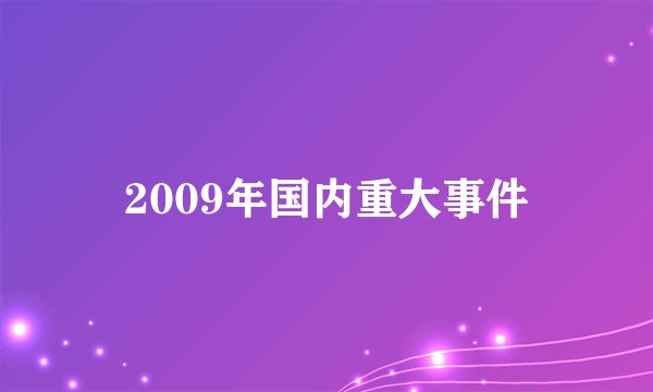 2009年国内重大事件