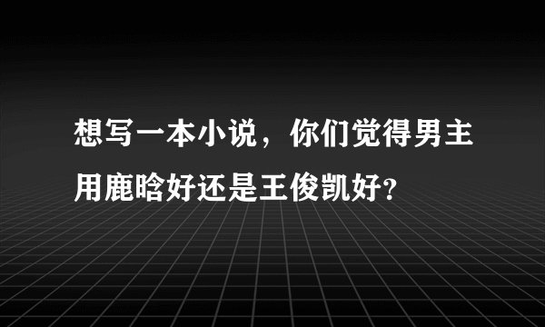 想写一本小说，你们觉得男主用鹿晗好还是王俊凯好？