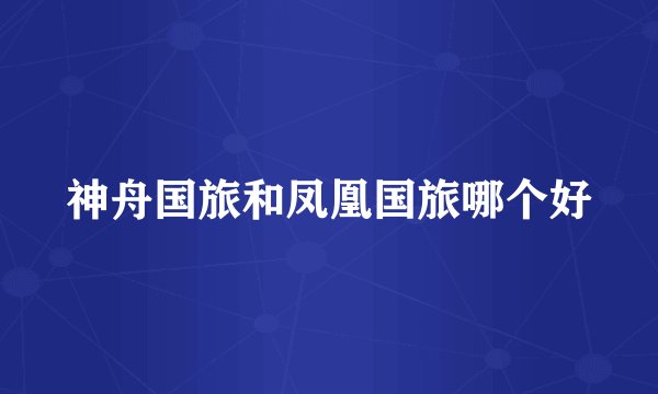 神舟国旅和凤凰国旅哪个好