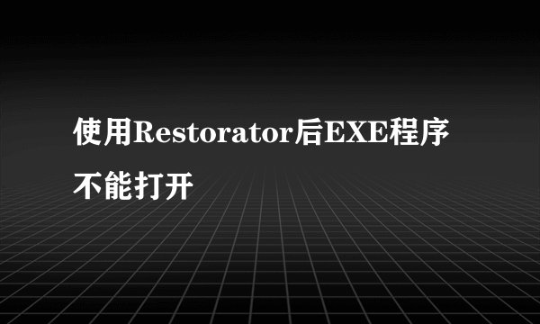 使用Restorator后EXE程序不能打开
