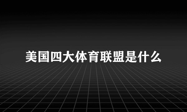美国四大体育联盟是什么