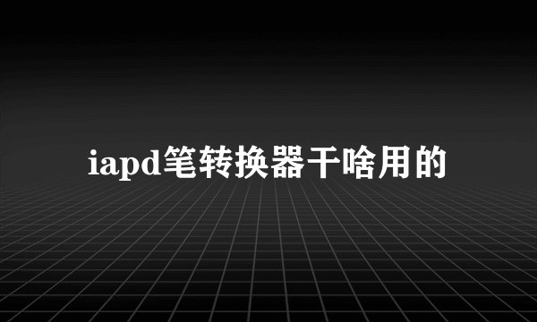 iapd笔转换器干啥用的